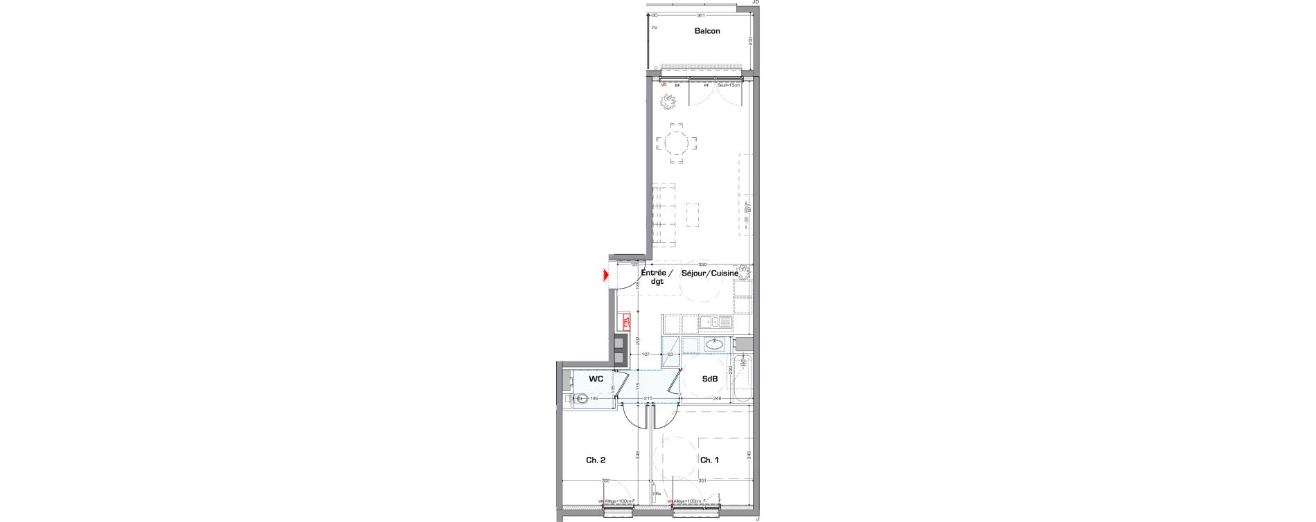 Appartement T3 de 67,31 m2 &agrave; Thionville Guentrange