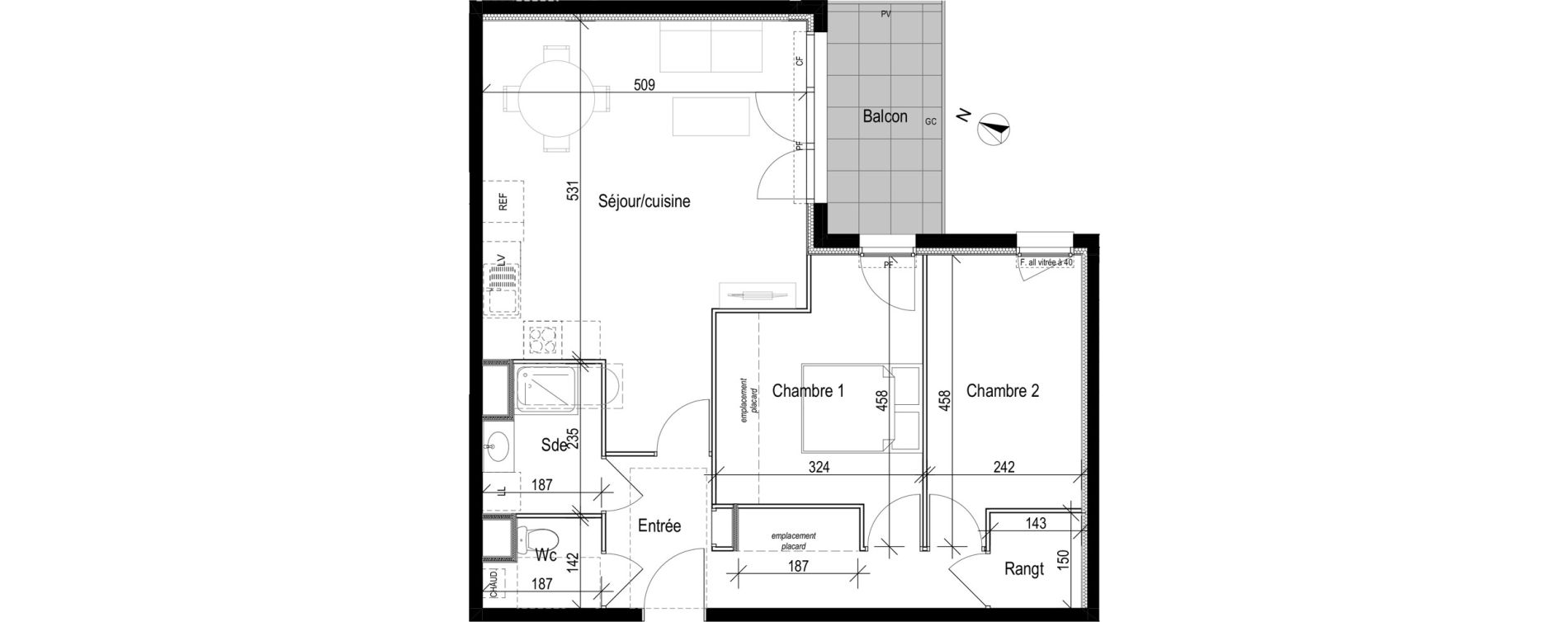 Appartement T3 de 67,81 m2 &agrave; Woippy Les c&ocirc;teaux
