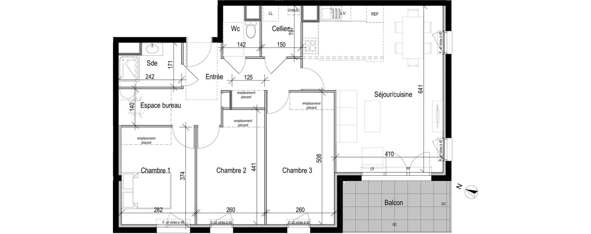 Appartement T4 de 86,32 m2 &agrave; Woippy Les c&ocirc;teaux