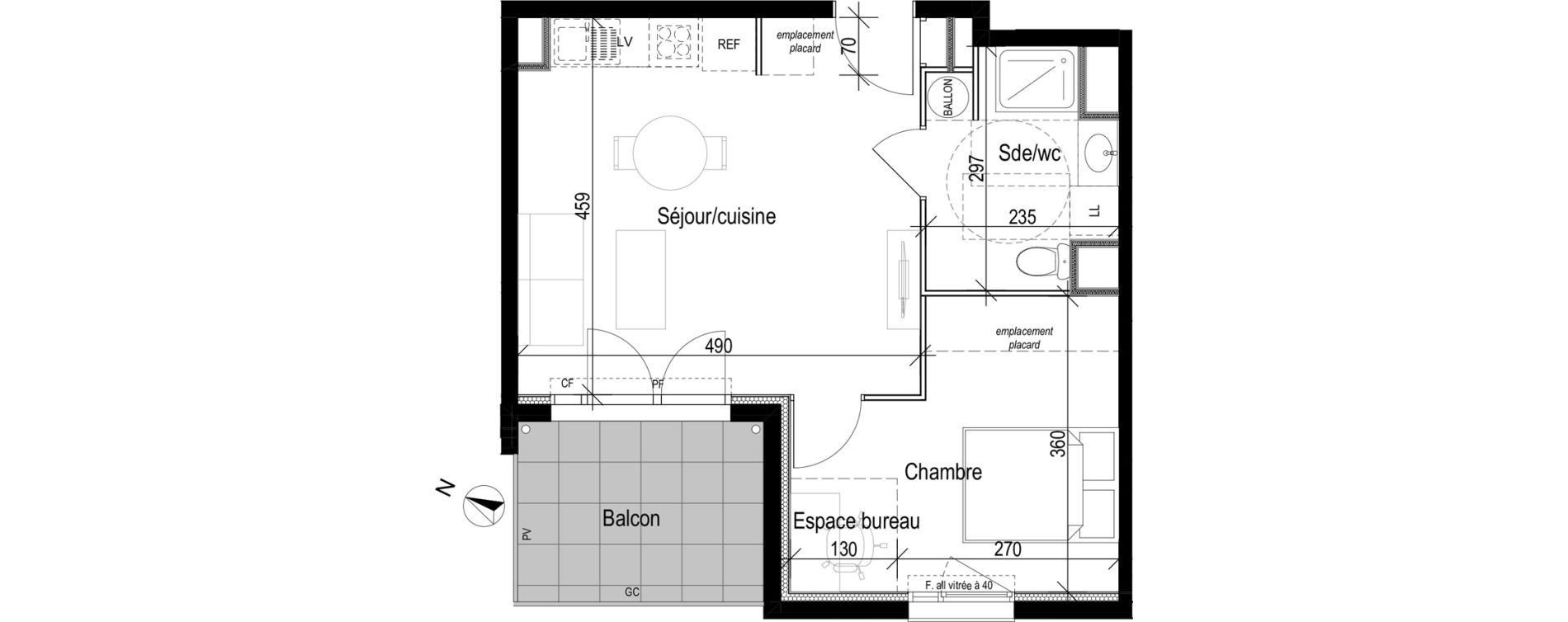 Appartement T2 de 40,39 m2 &agrave; Woippy Les c&ocirc;teaux