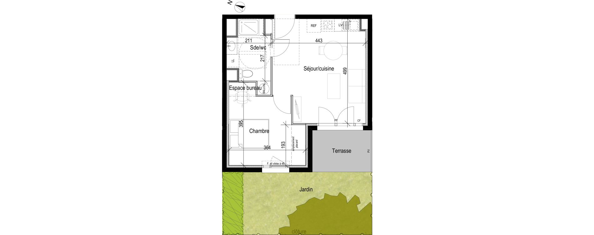 Appartement T2 de 38,06 m2 &agrave; Woippy Les c&ocirc;teaux