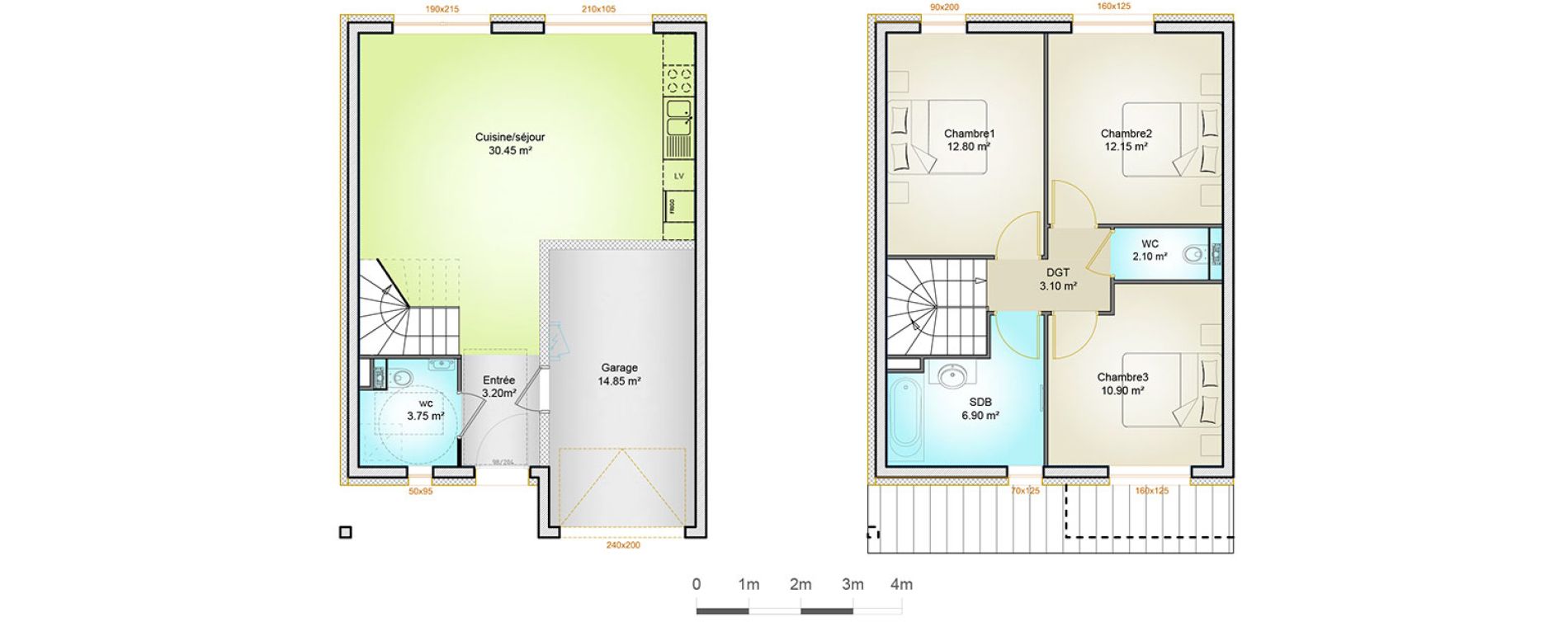 Maison T4 de 85,35 m2 &agrave; Woippy Les c&ocirc;teaux