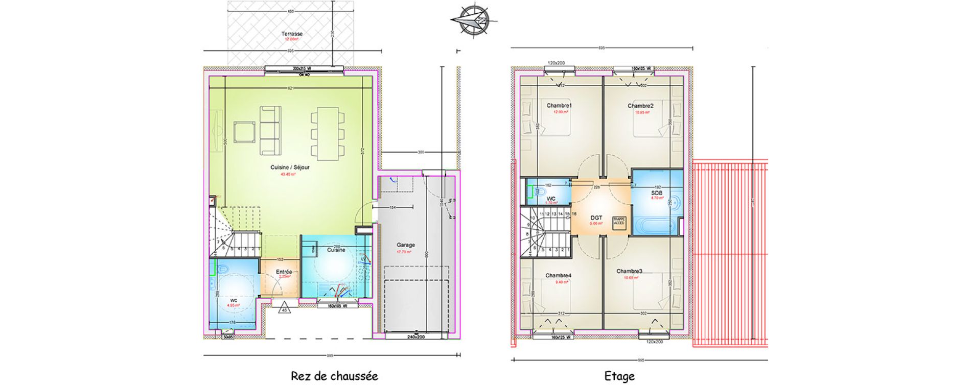 Maison T5 de 105,15 m2 &agrave; Woippy Les c&ocirc;teaux