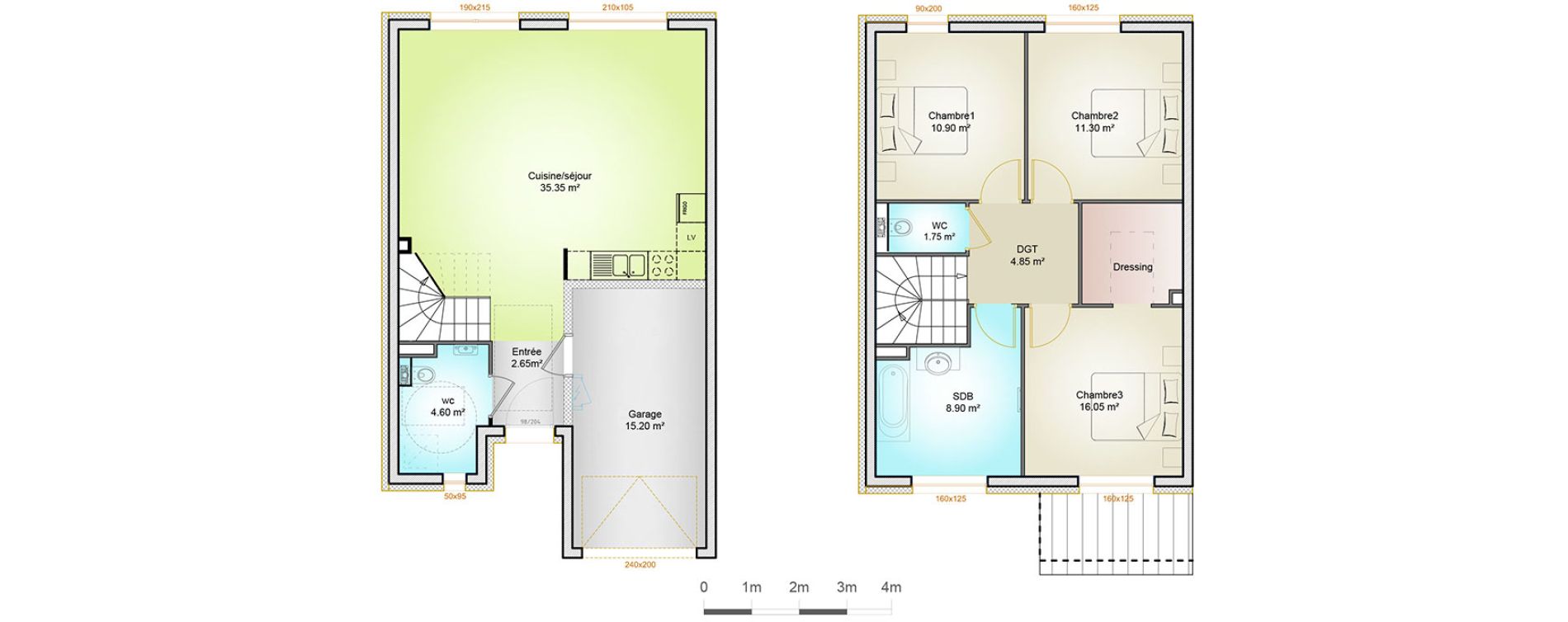 Maison T5 de 96,35 m2 &agrave; Woippy Les c&ocirc;teaux