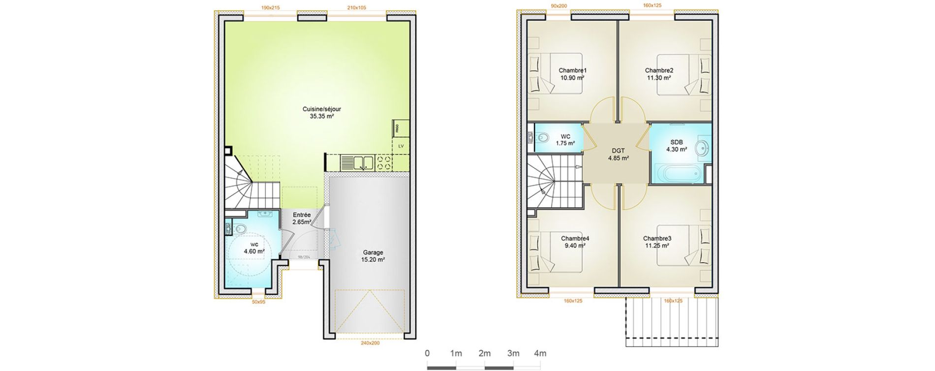 Maison T5 de 96,35 m2 &agrave; Woippy Les c&ocirc;teaux