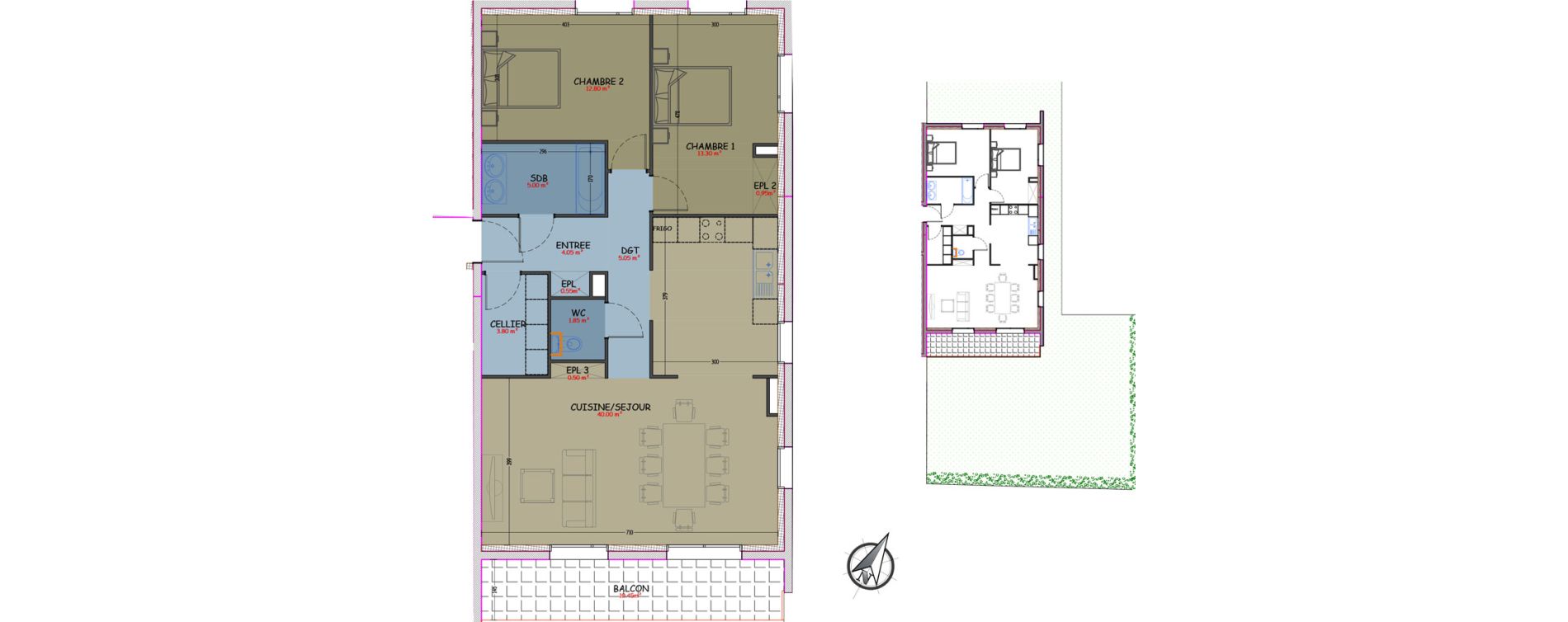 Appartement T3 de 87,85 m2 &agrave; Woippy Les c&ocirc;teaux