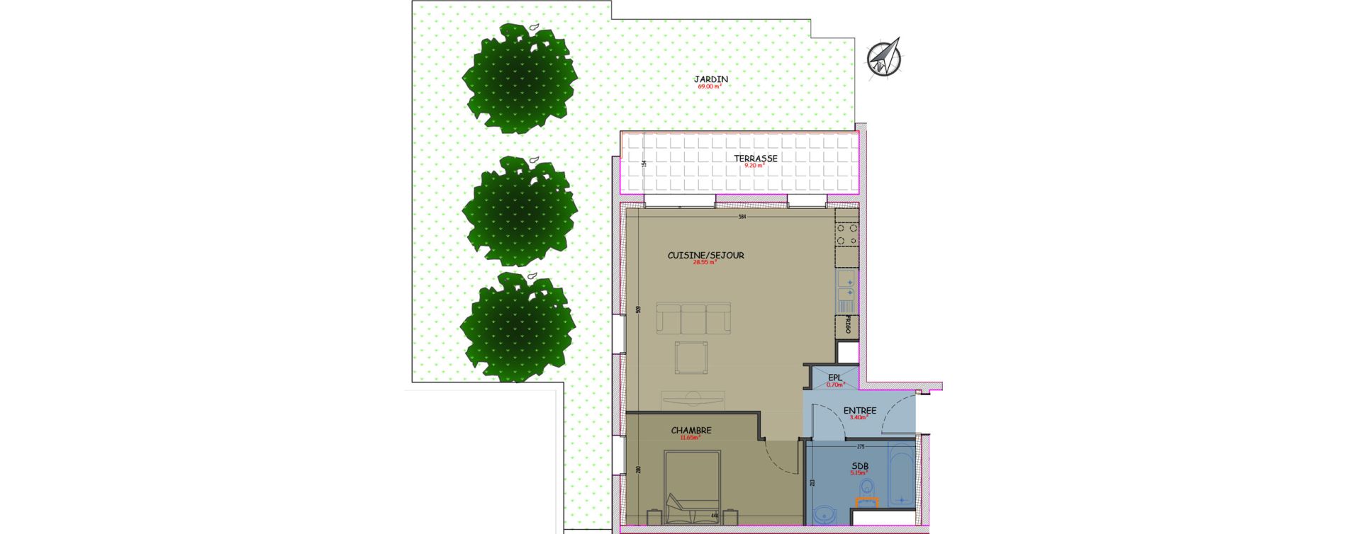 Appartement T2 de 49,45 m2 &agrave; Woippy Les c&ocirc;teaux