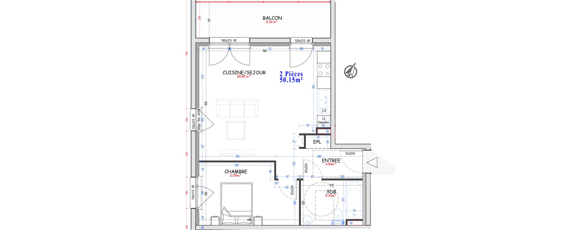 Appartement T2 de 50,15 m2 &agrave; Woippy Les c&ocirc;teaux