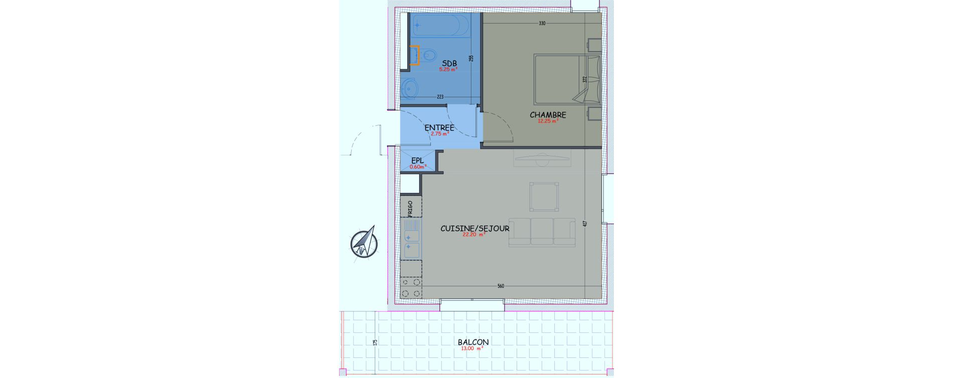 Appartement T2 de 43,00 m2 &agrave; Woippy Les c&ocirc;teaux