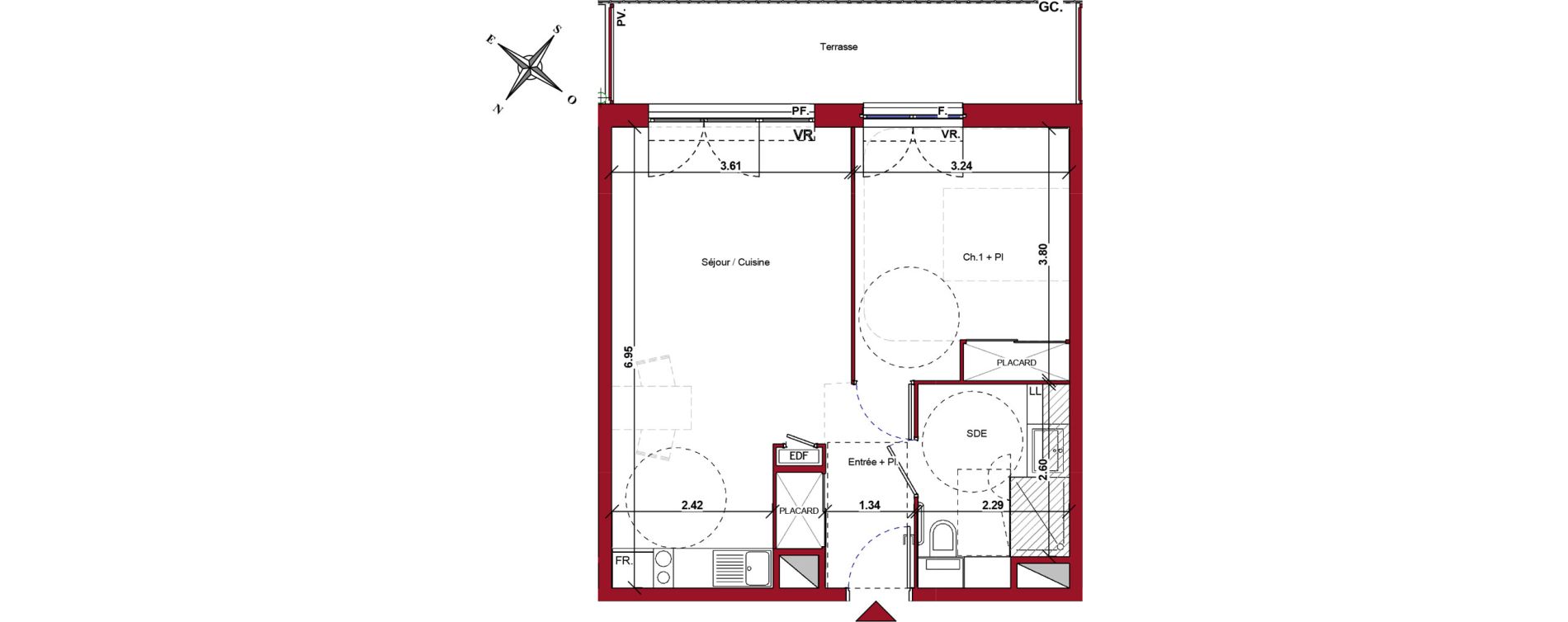Appartement T2 meubl&eacute; de 46,50 m2 &agrave; Ch&acirc;teau-Thierry Centre
