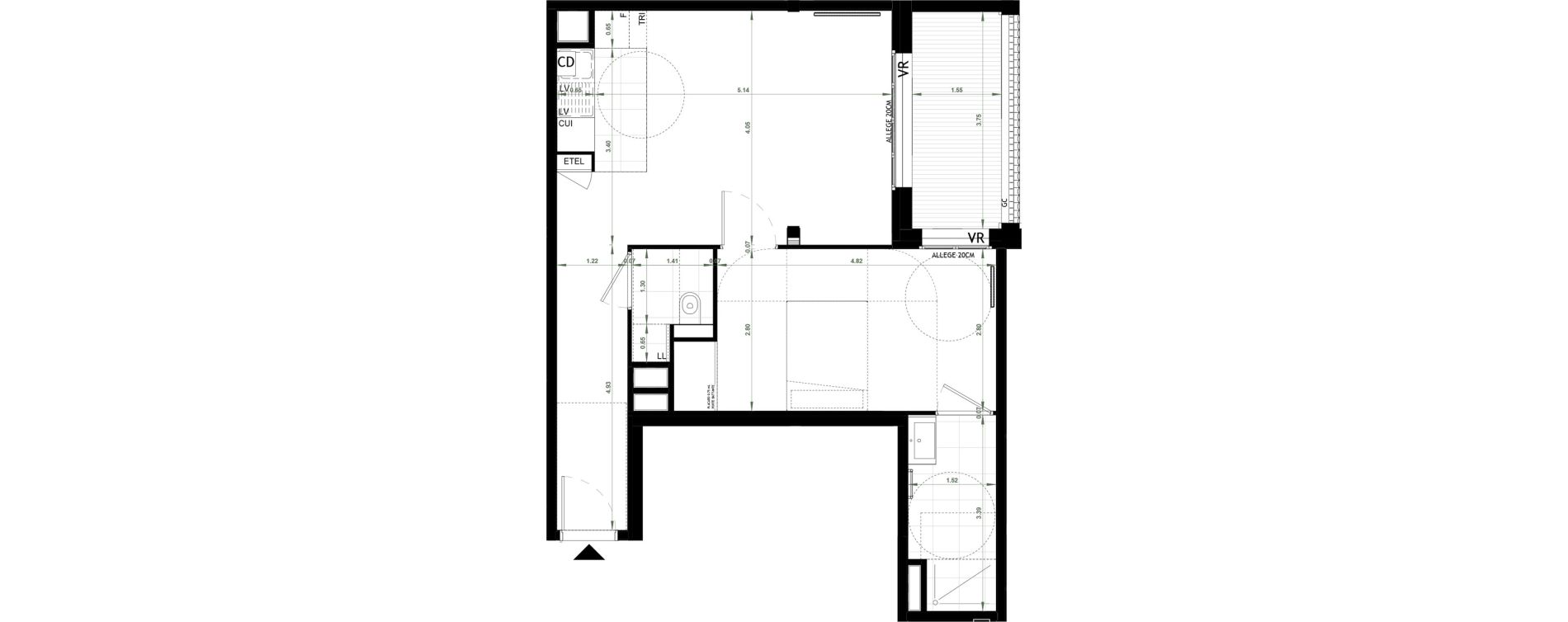 Appartement T2 de 50,45 m2 &agrave; Ch&acirc;teau-Thierry Centre