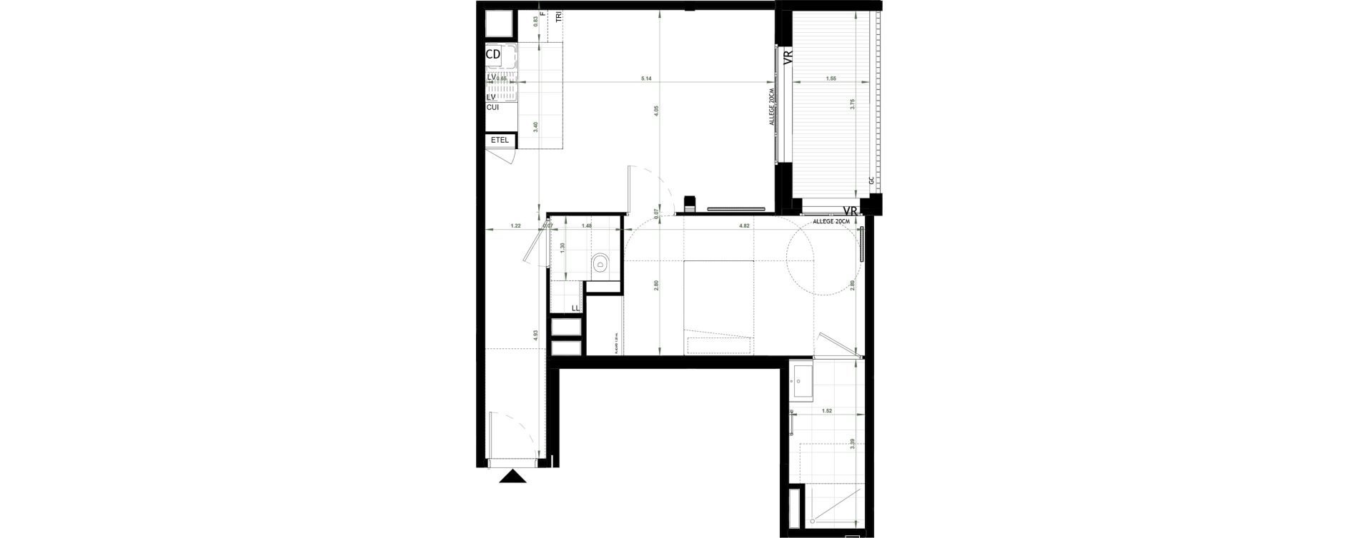 Appartement T2 de 50,46 m2 &agrave; Ch&acirc;teau-Thierry Centre