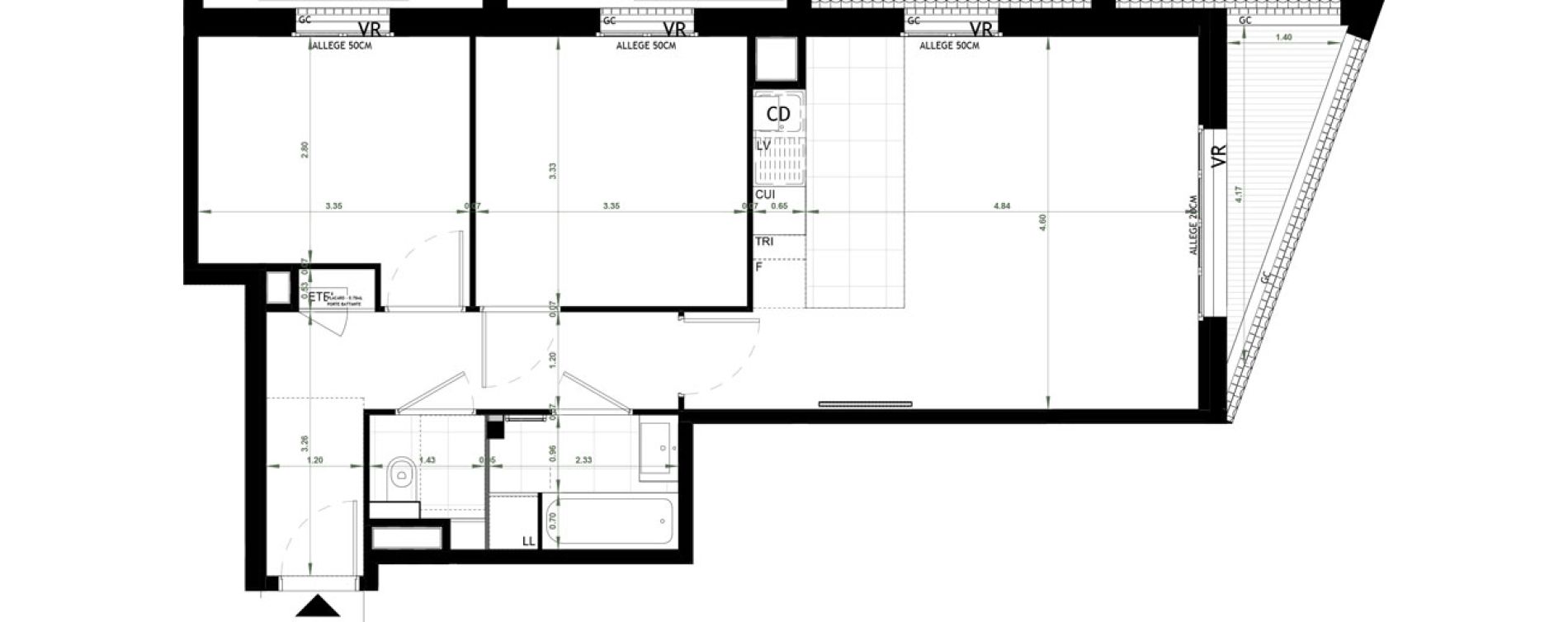 Appartement T3 de 61,71 m2 &agrave; Ch&acirc;teau-Thierry Centre