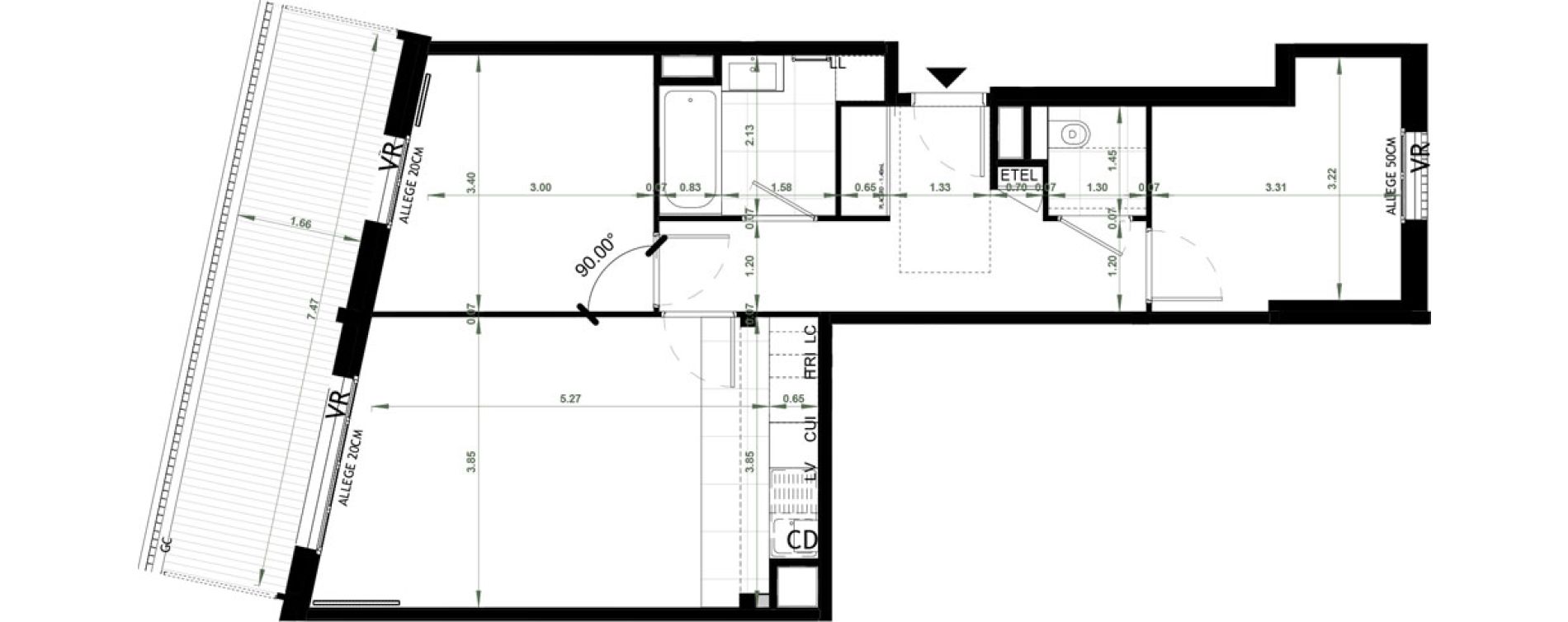 Appartement T3 de 63,08 m2 &agrave; Ch&acirc;teau-Thierry Centre