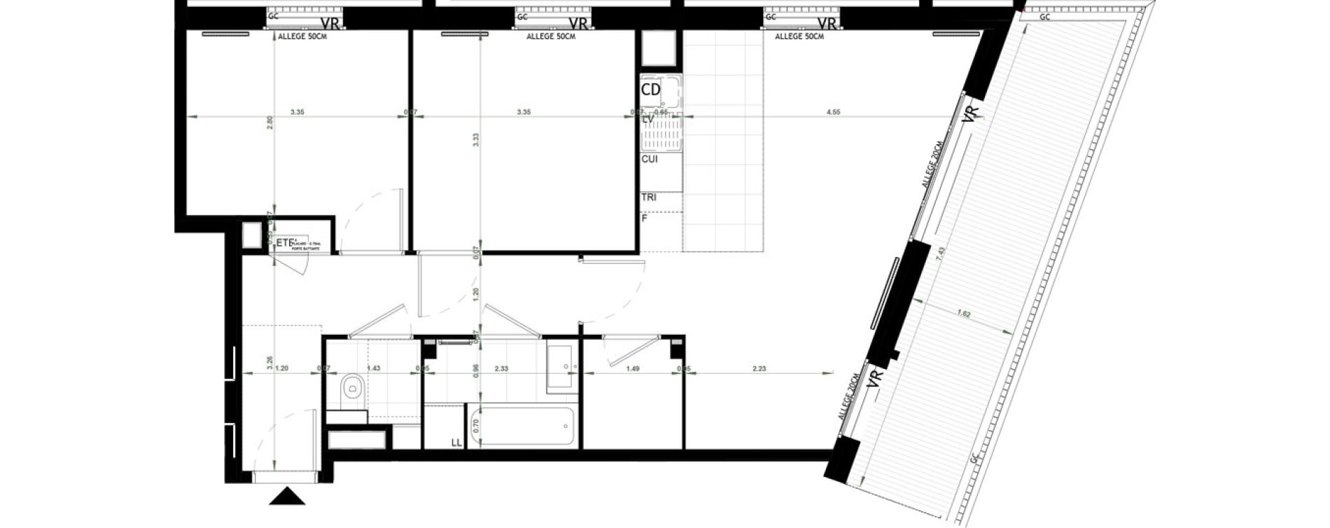 Appartement T3 de 63,39 m2 &agrave; Ch&acirc;teau-Thierry Centre