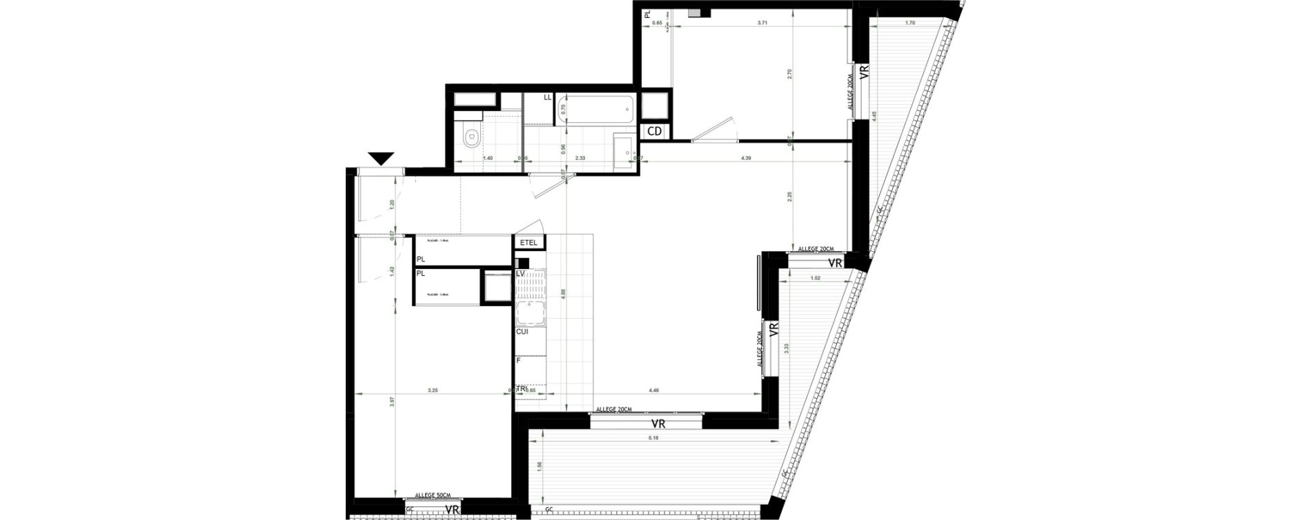Appartement T3 de 68,36 m2 &agrave; Ch&acirc;teau-Thierry Centre