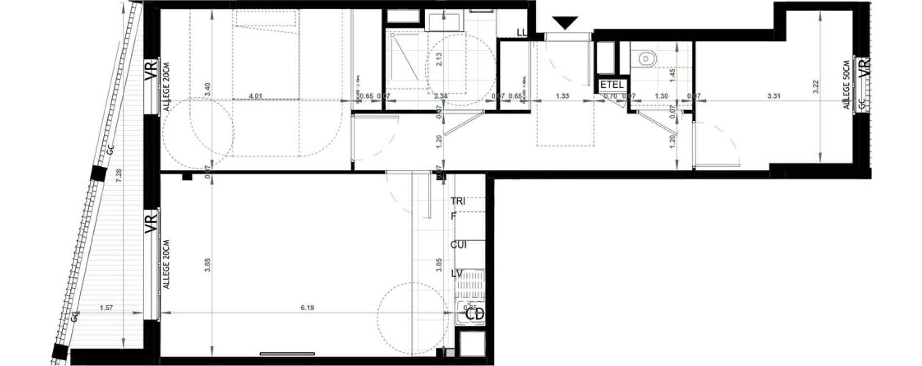 Appartement T3 de 69,40 m2 &agrave; Ch&acirc;teau-Thierry Centre