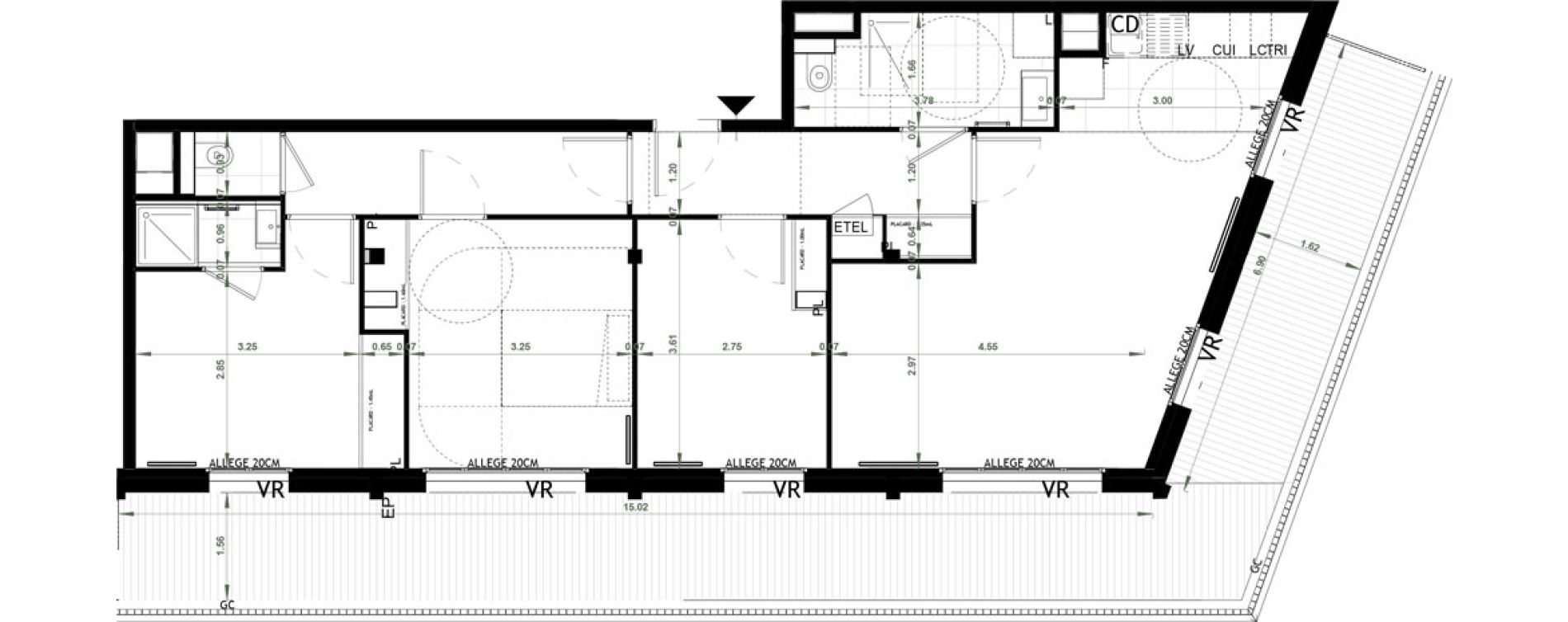 Appartement T4 de 83,52 m2 &agrave; Ch&acirc;teau-Thierry Centre