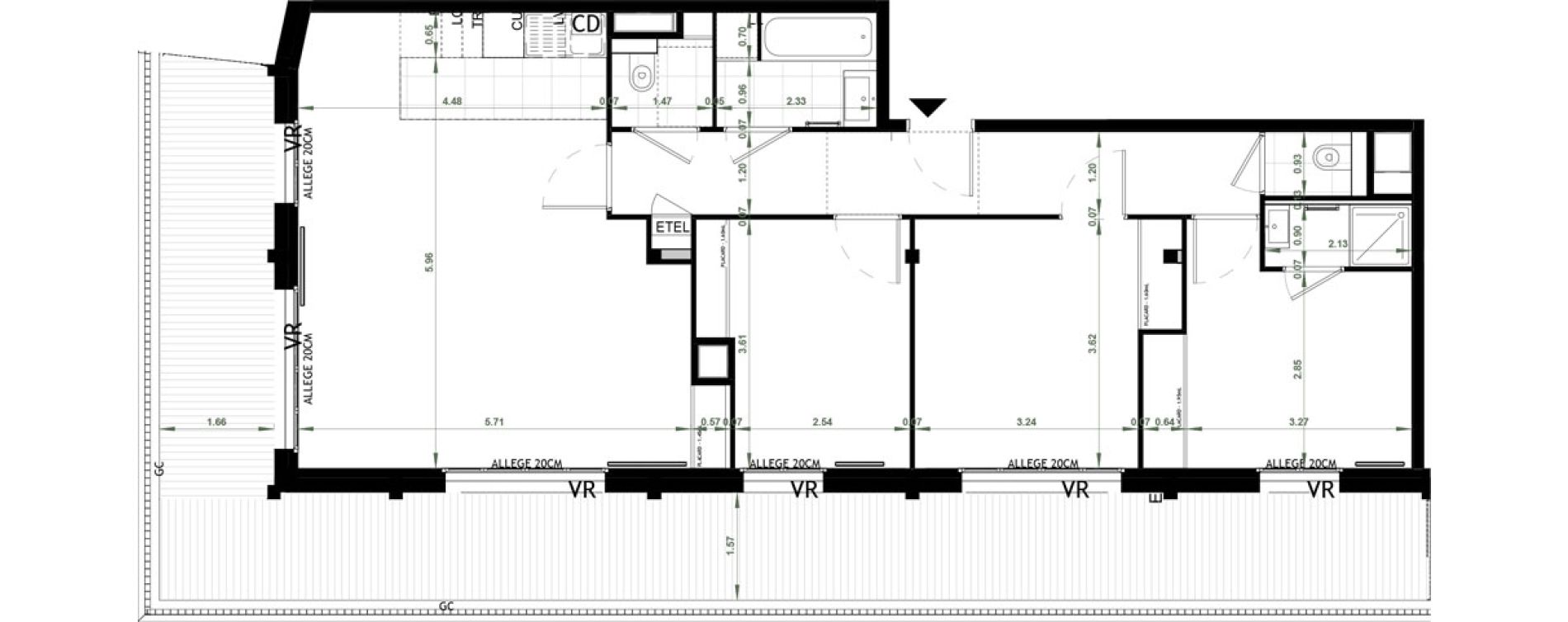 Appartement T4 de 88,96 m2 &agrave; Ch&acirc;teau-Thierry Centre