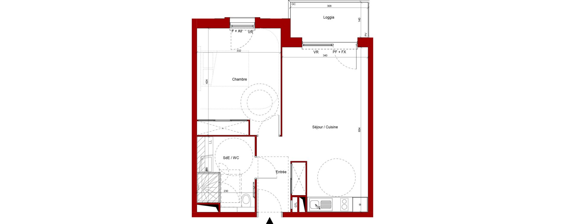 Appartement T2 de 45,37 m2 &agrave; Laon Centre