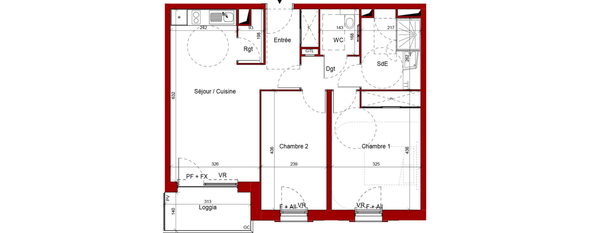 Appartement T3 de 60,78 m2 &agrave; Laon Centre