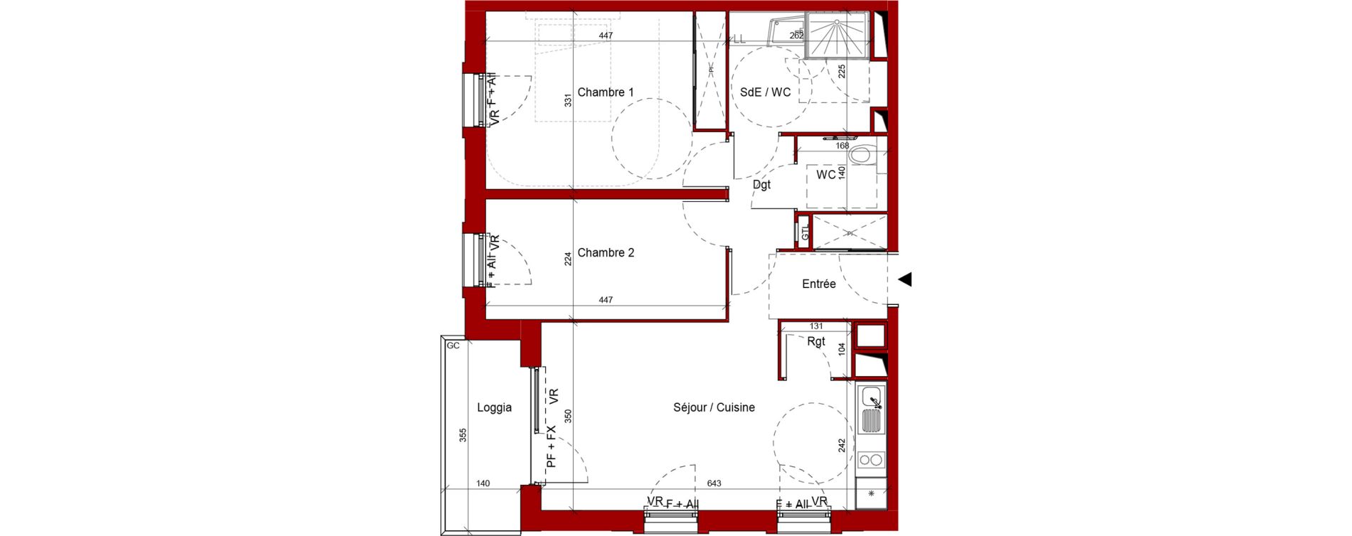 Appartement T3 de 62,21 m2 &agrave; Laon Centre