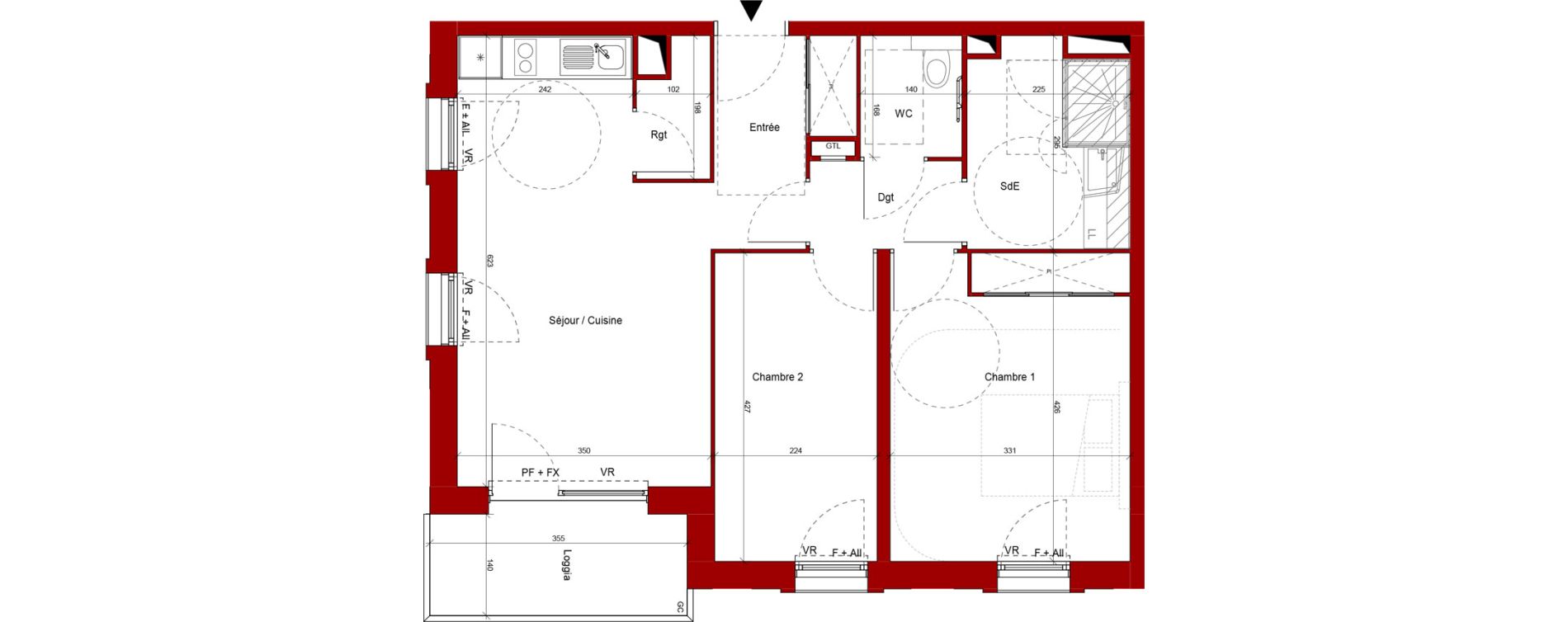 Appartement T3 de 60,81 m2 &agrave; Laon Centre