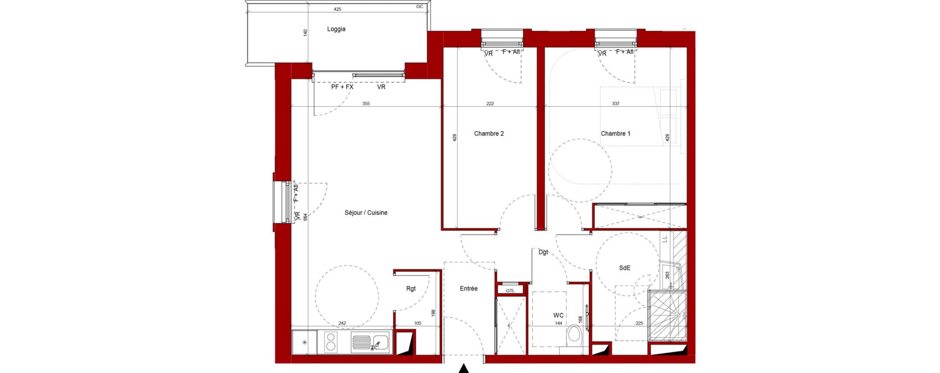 Appartement T3 de 62,68 m2 &agrave; Laon Centre