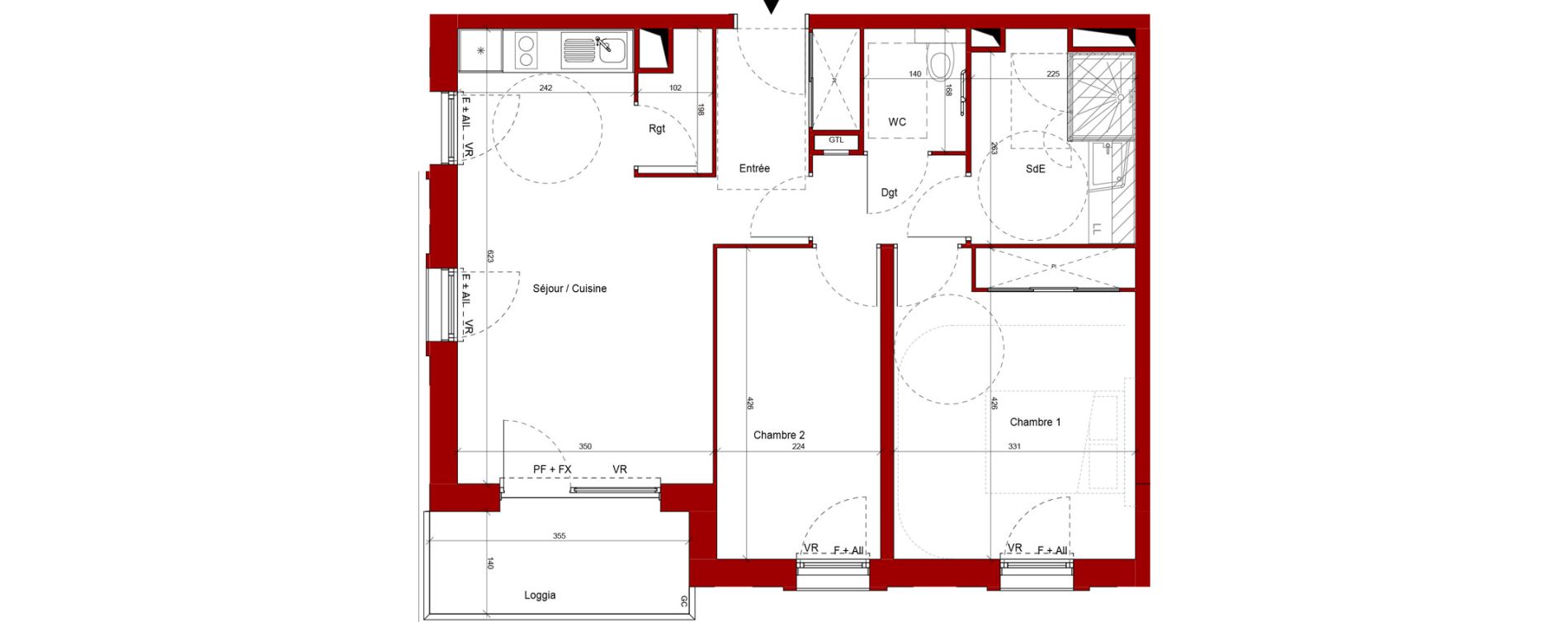 Appartement T3 de 60,81 m2 &agrave; Laon Centre