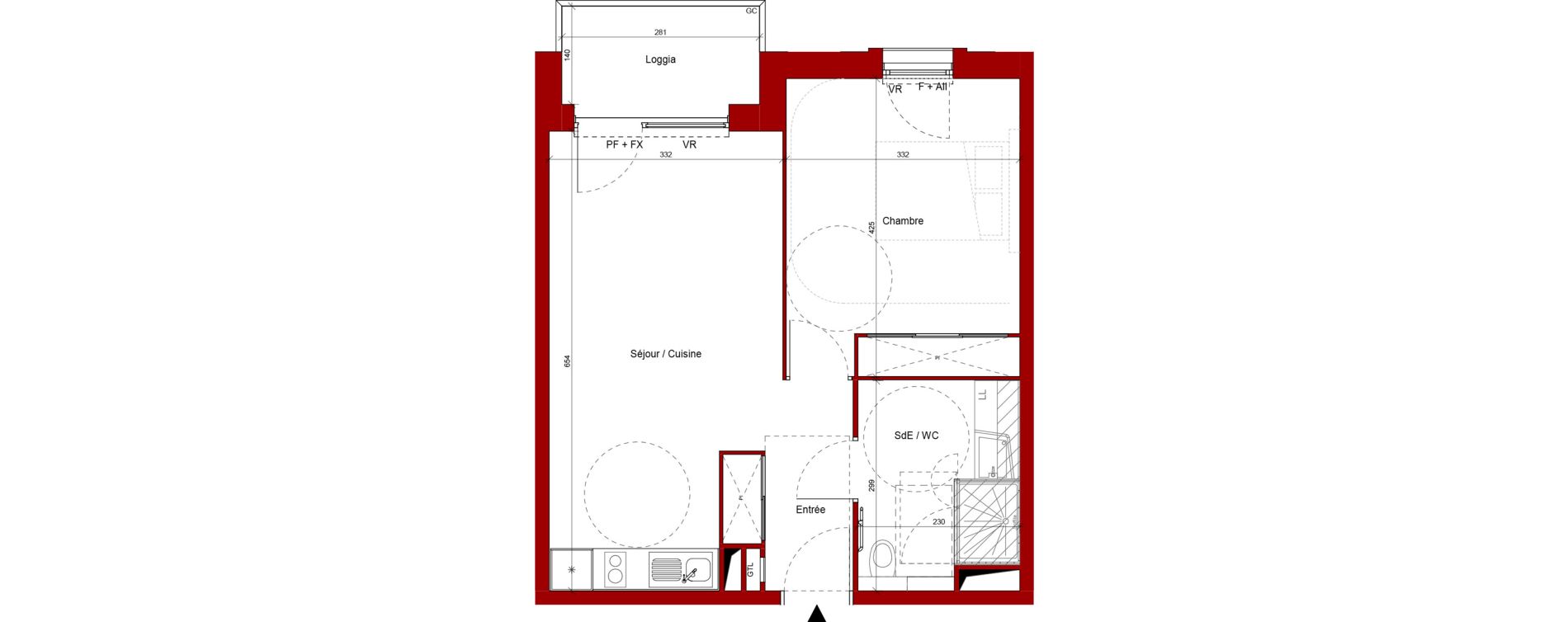 Appartement T2 de 44,79 m2 &agrave; Laon Centre