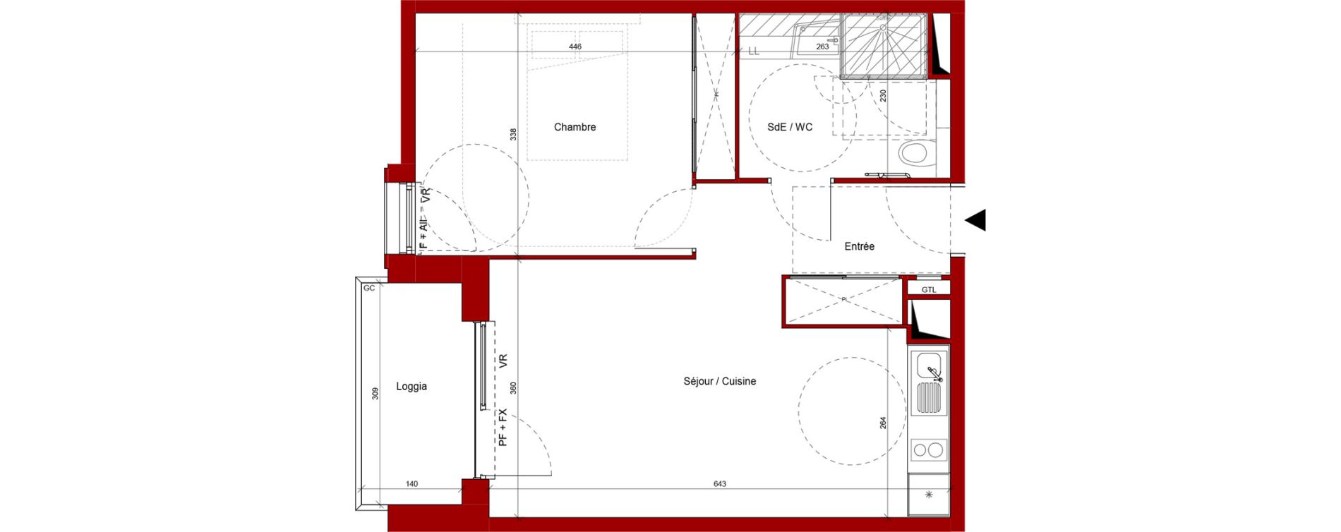 Appartement T2 de 47,10 m2 &agrave; Laon Centre