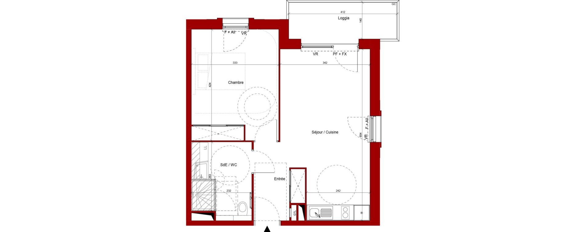 Appartement T2 de 45,51 m2 &agrave; Laon Centre