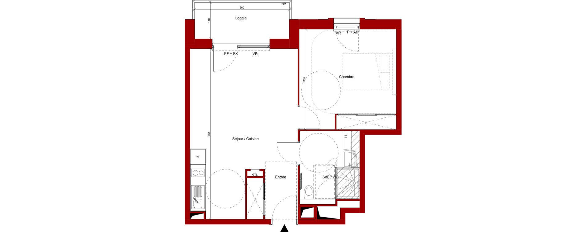 Appartement T2 de 47,09 m2 &agrave; Laon Centre