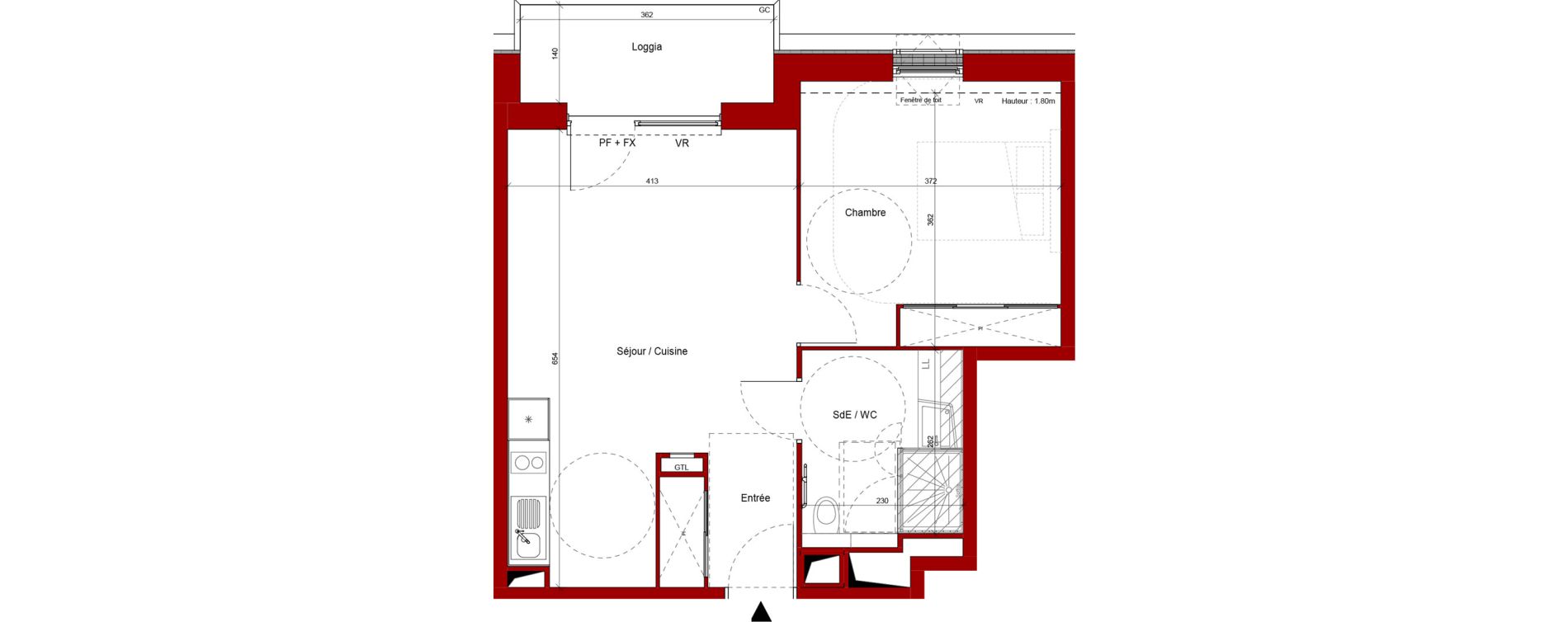 Appartement T2 de 46,23 m2 &agrave; Laon Centre