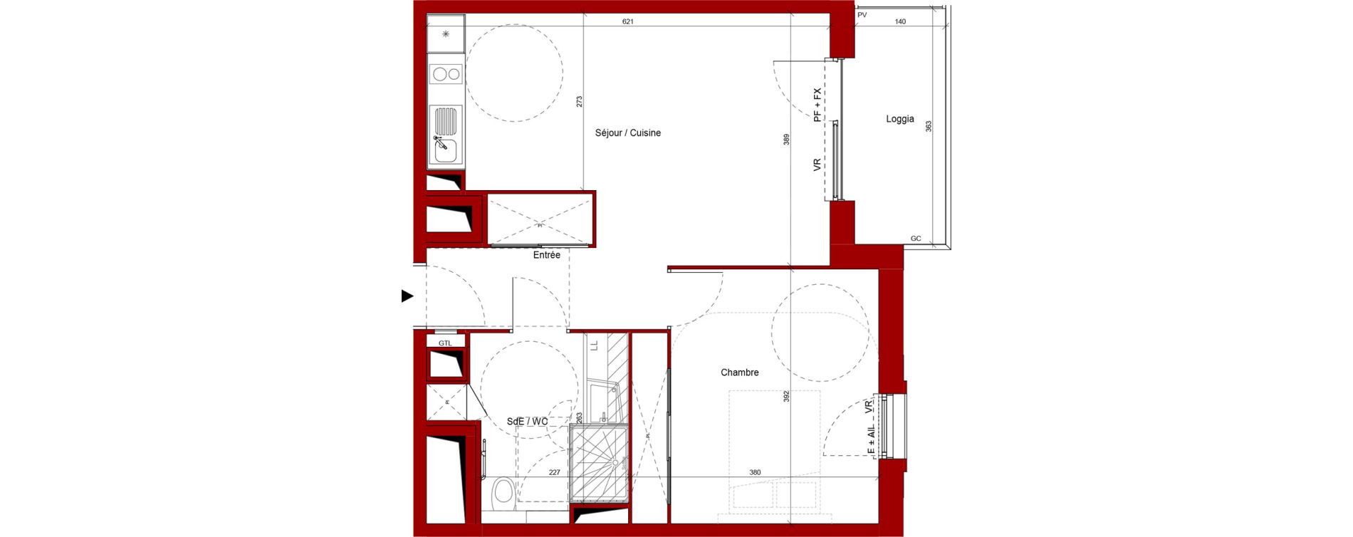 Appartement T2 de 47,96 m2 &agrave; Laon Centre