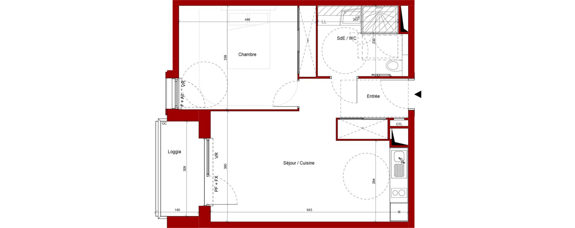 Appartement T2 de 47,10 m2 &agrave; Laon Centre