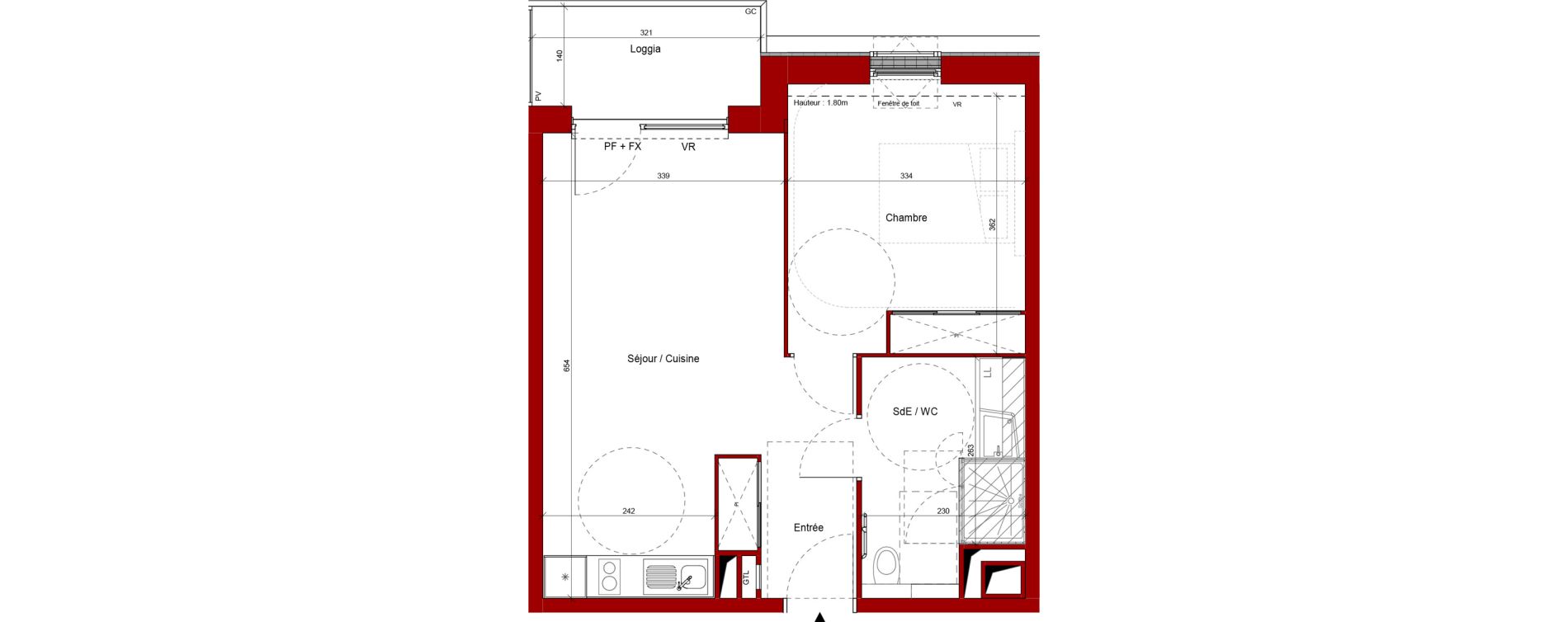 Appartement T2 de 44,22 m2 &agrave; Laon Centre