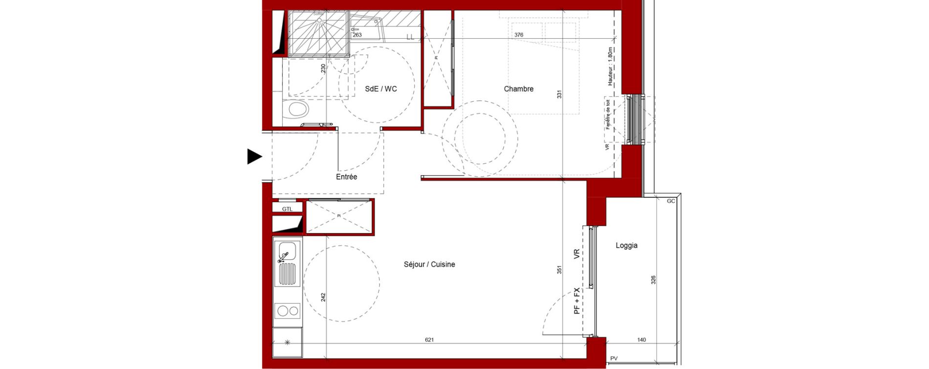 Appartement T2 de 43,00 m2 &agrave; Laon Centre