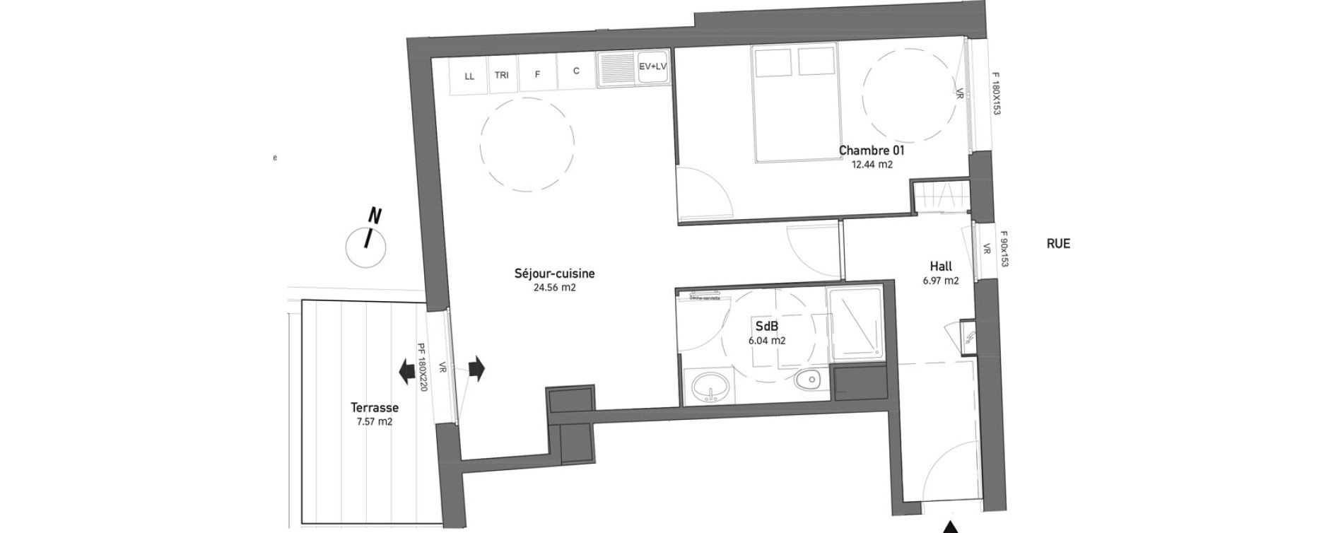 Appartement T2 de 50,01 m2 &agrave; Saint-Quentin Centre