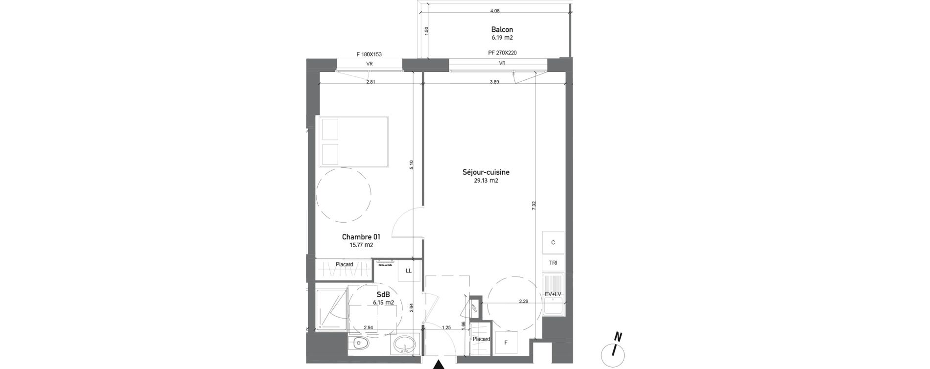 Appartement T2 de 51,05 m2 &agrave; Saint-Quentin Centre