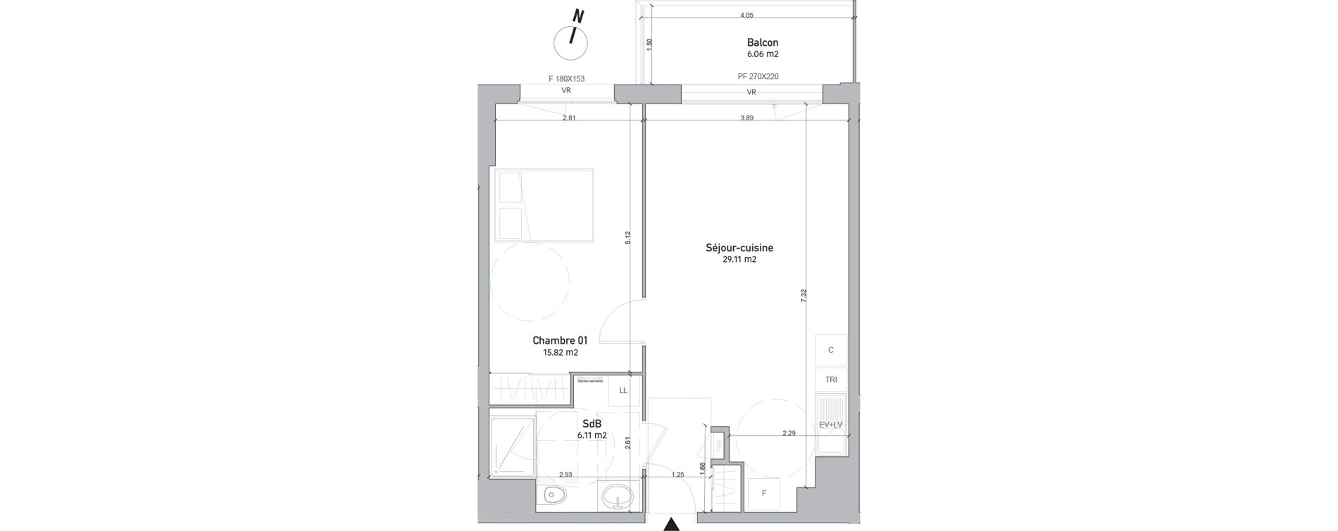 Appartement T2 de 51,04 m2 &agrave; Saint-Quentin Centre