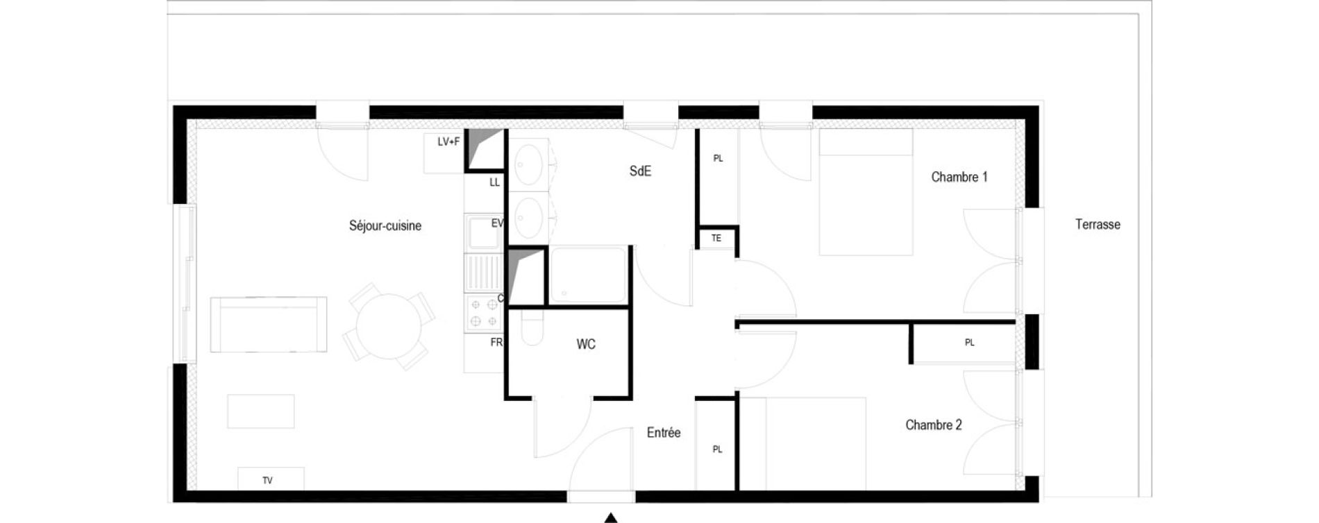 Appartement T3 meubl&eacute; de 63,30 m2 &agrave; Soissons Saint-waast
