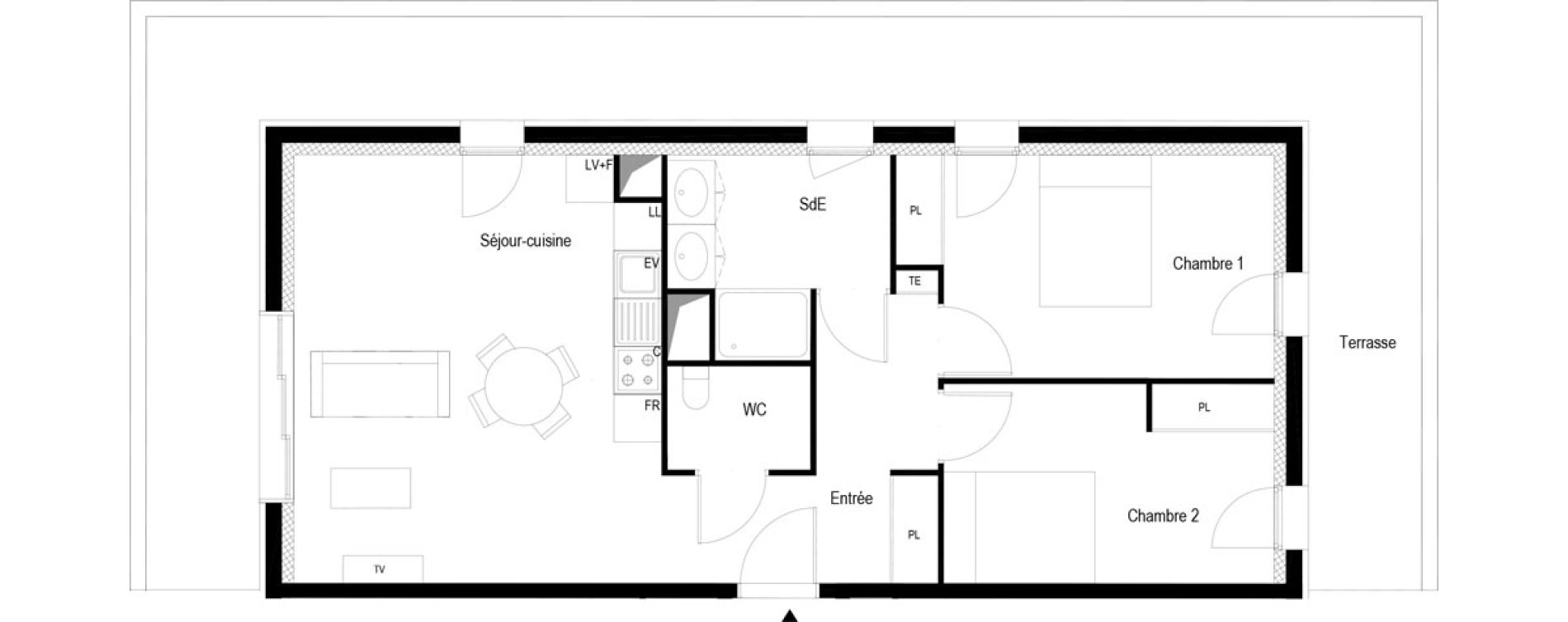 Appartement T3 meubl&eacute; de 63,30 m2 &agrave; Soissons Saint-waast