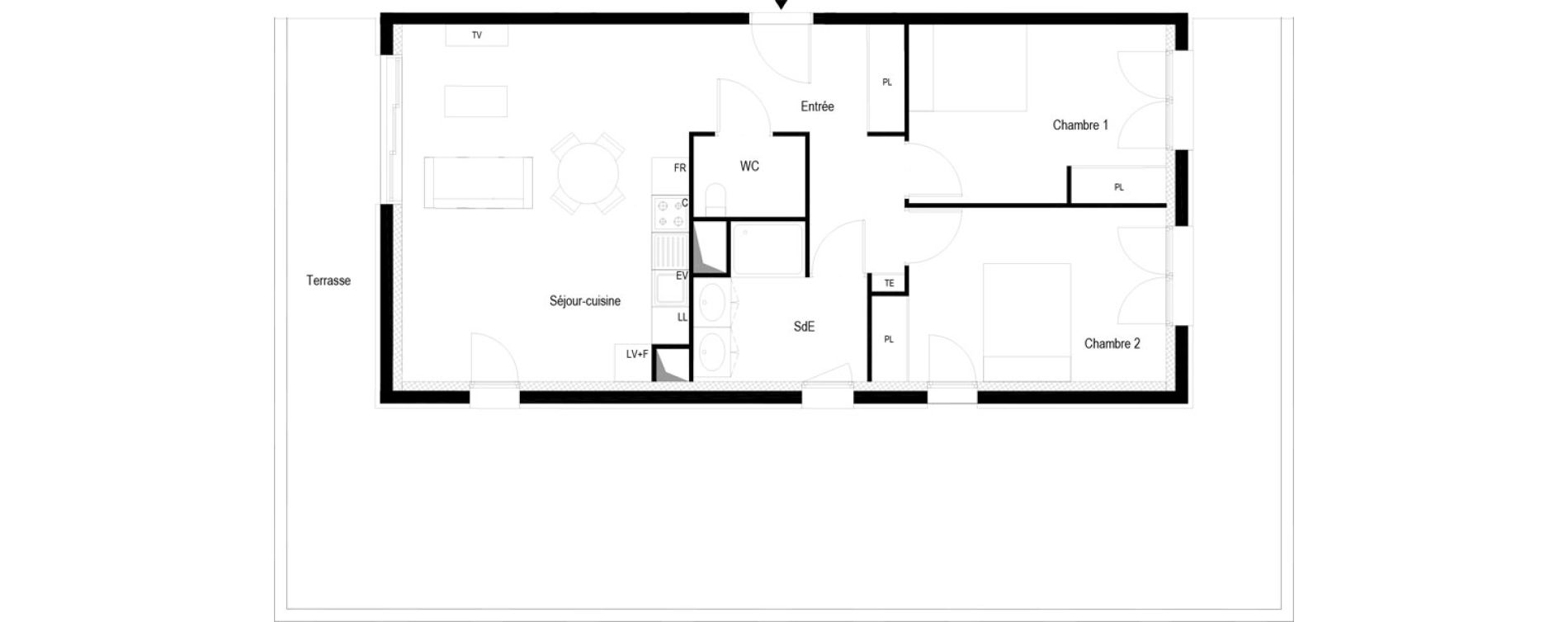 Appartement T3 meubl&eacute; de 68,00 m2 &agrave; Soissons Saint-waast