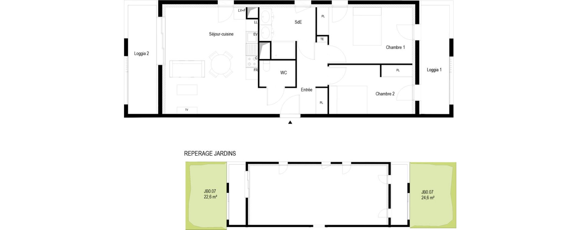 Appartement T3 meubl&eacute; de 62,70 m2 &agrave; Soissons Saint-waast