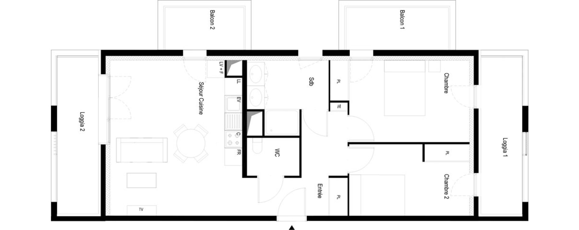 Appartement T3 meubl&eacute; de 62,40 m2 &agrave; Soissons Saint-waast