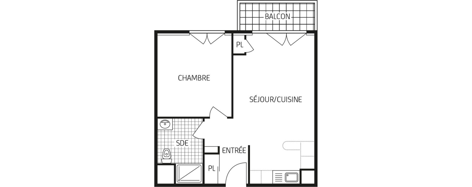Appartement T2 de 42,77 m2 à Villers-Cotterêts Centre