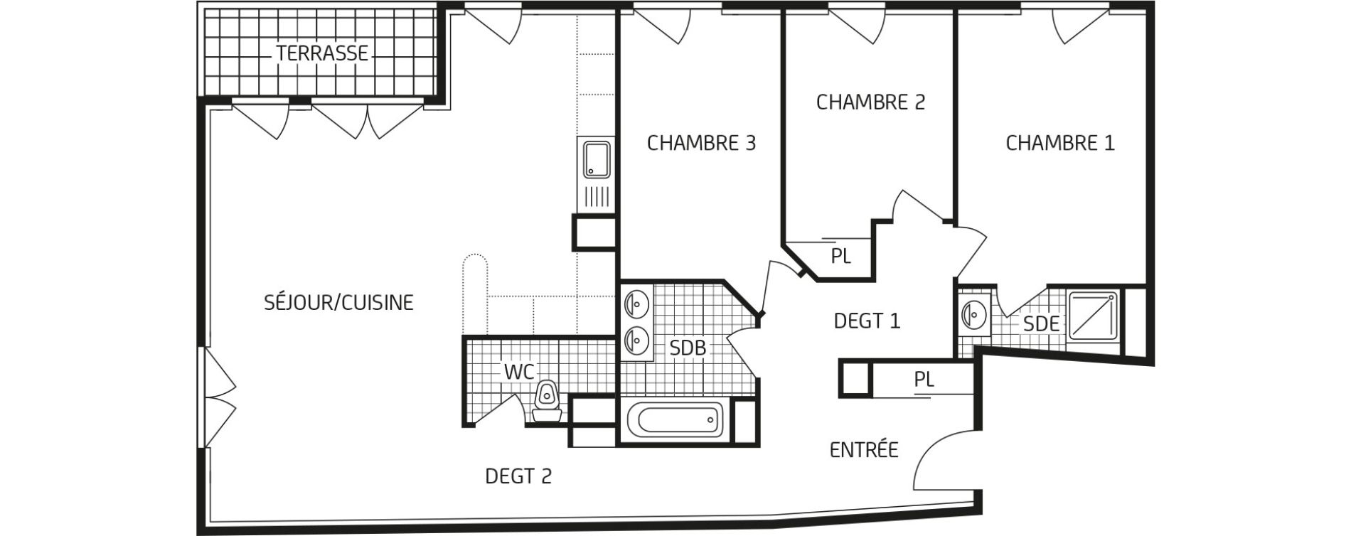 Appartement T4 de 92,60 m2 à Villers-Cotterêts Centre