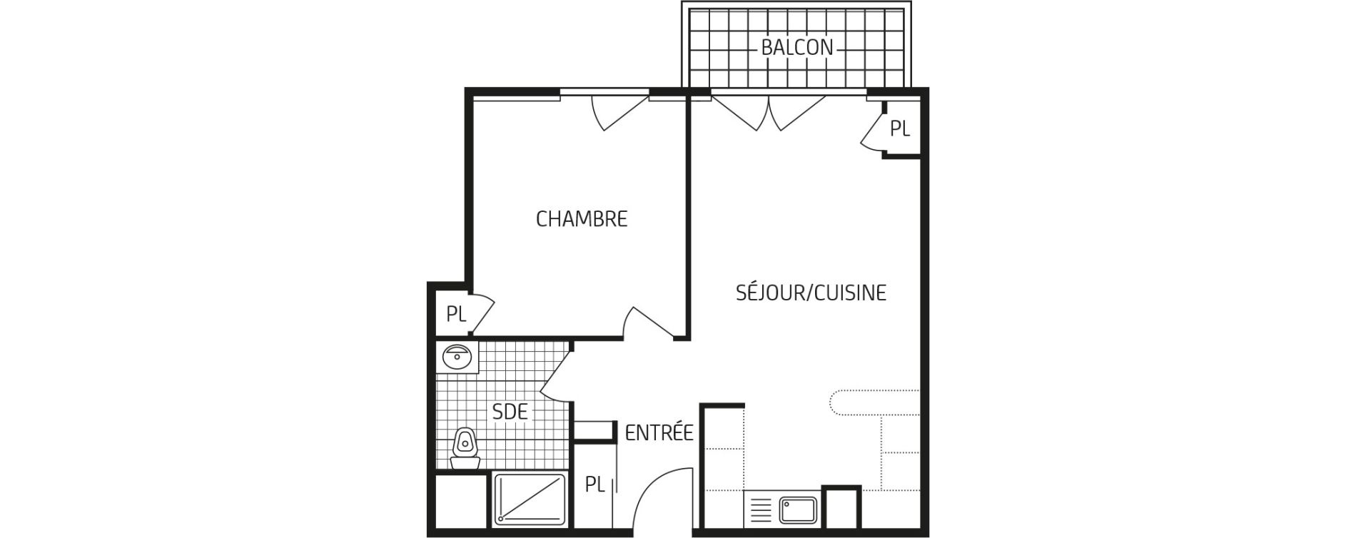 Appartement T2 de 43,78 m2 à Villers-Cotterêts Centre