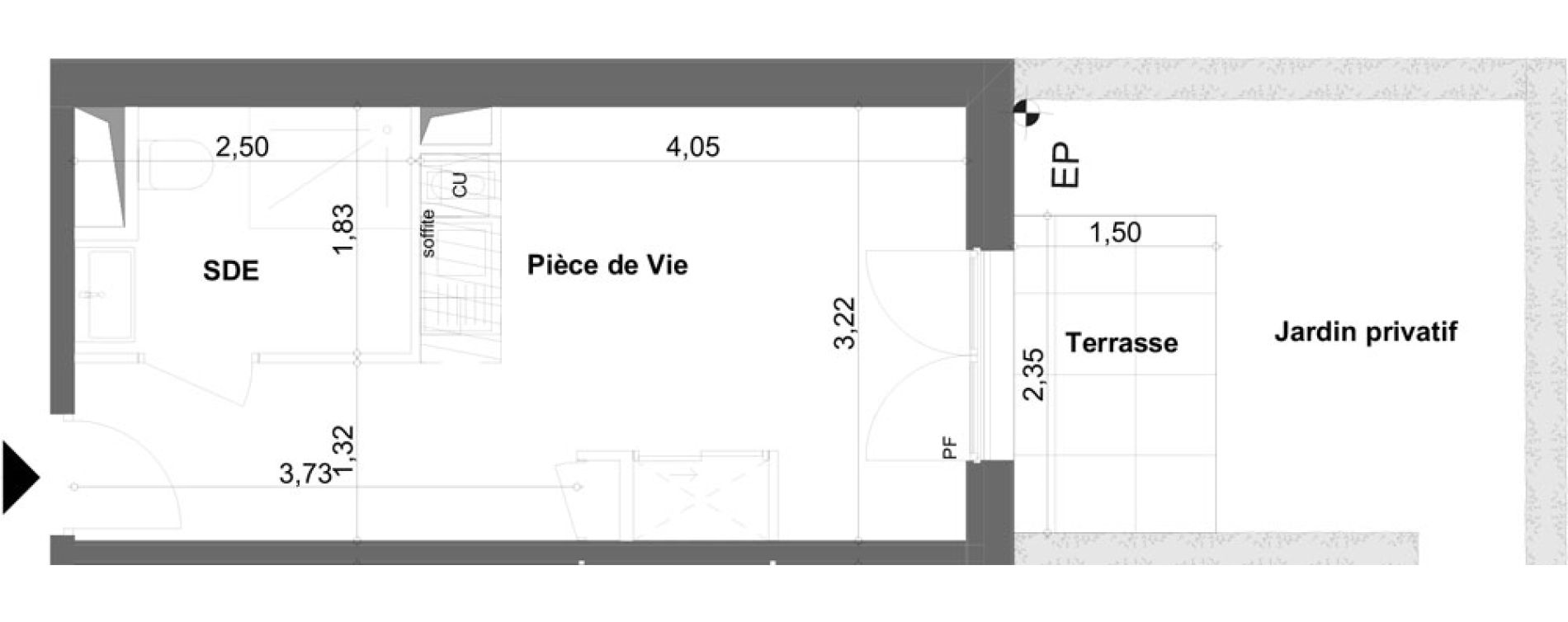 Appartement T1 meubl&eacute; de 20,01 m2 &agrave; Anzin Centre